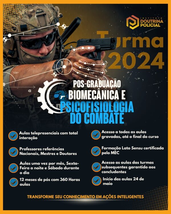 PÓS GRADUAÇÃO BIOMECÂNICA E PSICOFISIOLOGIA DO COMBATE 2024 - 1a de 12 MENSALIDADES com 33% de Desconto
